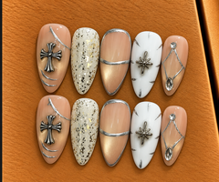 Silver Cross Luxe Press-On Nails π©Άβ¨