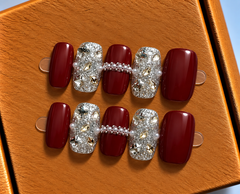 Ruby Crystal Luxe Press-On Nails ❤️✨