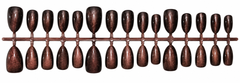 Luxury Chocolate Brown Shimmer Press-On Nails – 30 Pieces