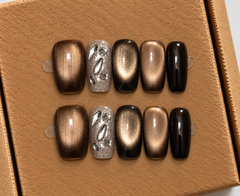 Bronze Midnight Luxe Press-On Nails 🤎✨