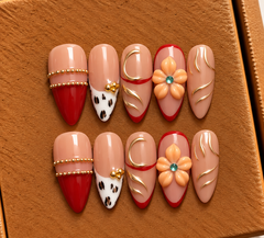 Golden Bloom Luxe Press-On Nails πΈβ¨