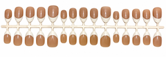 Luxury Caramel Nude French Tip Press-On Nails – 30 Pieces