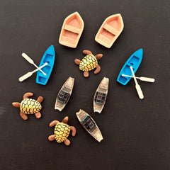 Miniature Boats & Turtle (Decorative Fillers)