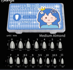 Monja Soft Gel Nail Tips – Medium Almond (420 PCS)