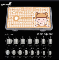 Monja Soft Gel Nail Tips – Short Square (420 PCS)