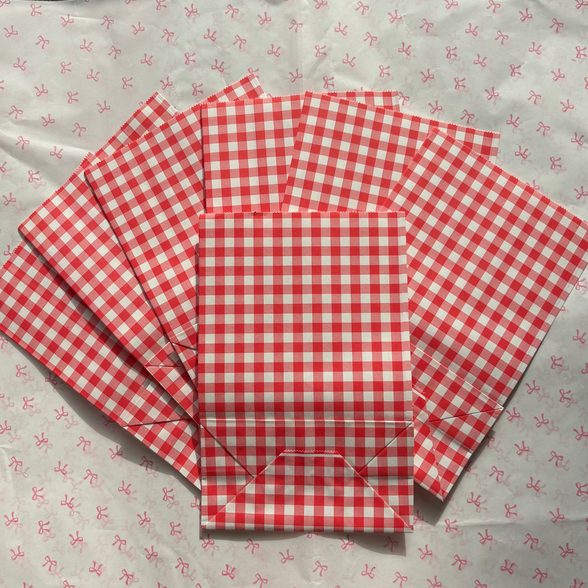 Gingham Paper Bags