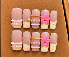 Pink Petal Butterfly Press-On Nails 🌸🎀