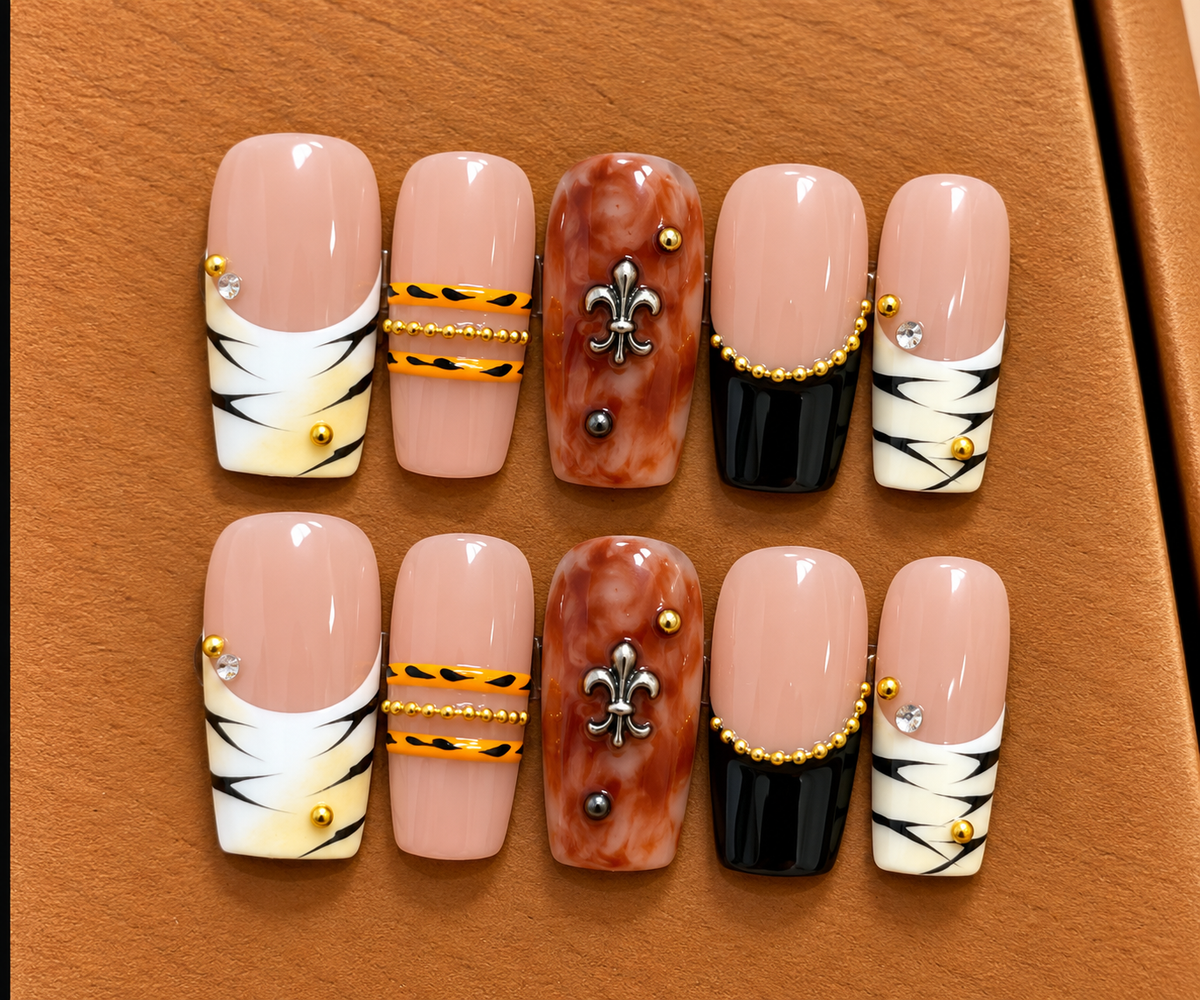 Wild Amber Luxe Press-On Nails 🐅✨