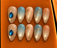 Ocean Blue Celestial Press-On Nails 💙✨