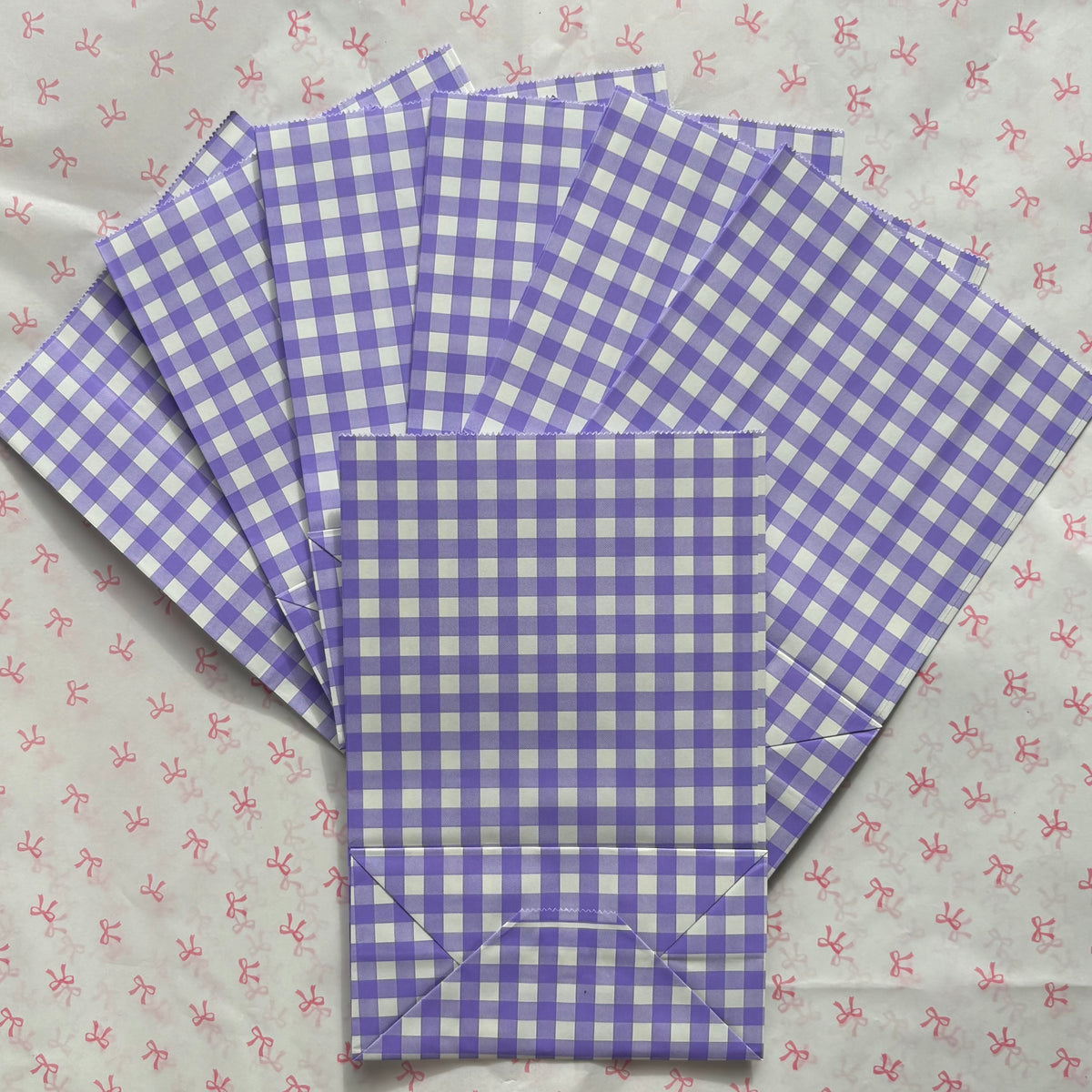 Gingham Paper Bags