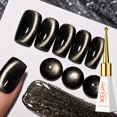 Black Gold Cat Eye Gel Polish
