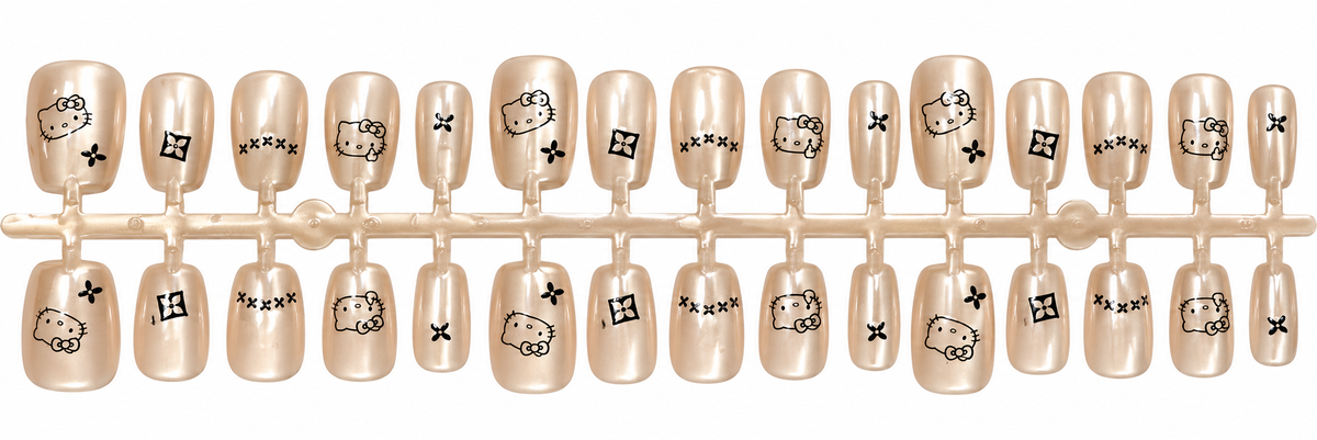 Hello Kitty Champagne Shimmer Press-On Nails 🎀✨