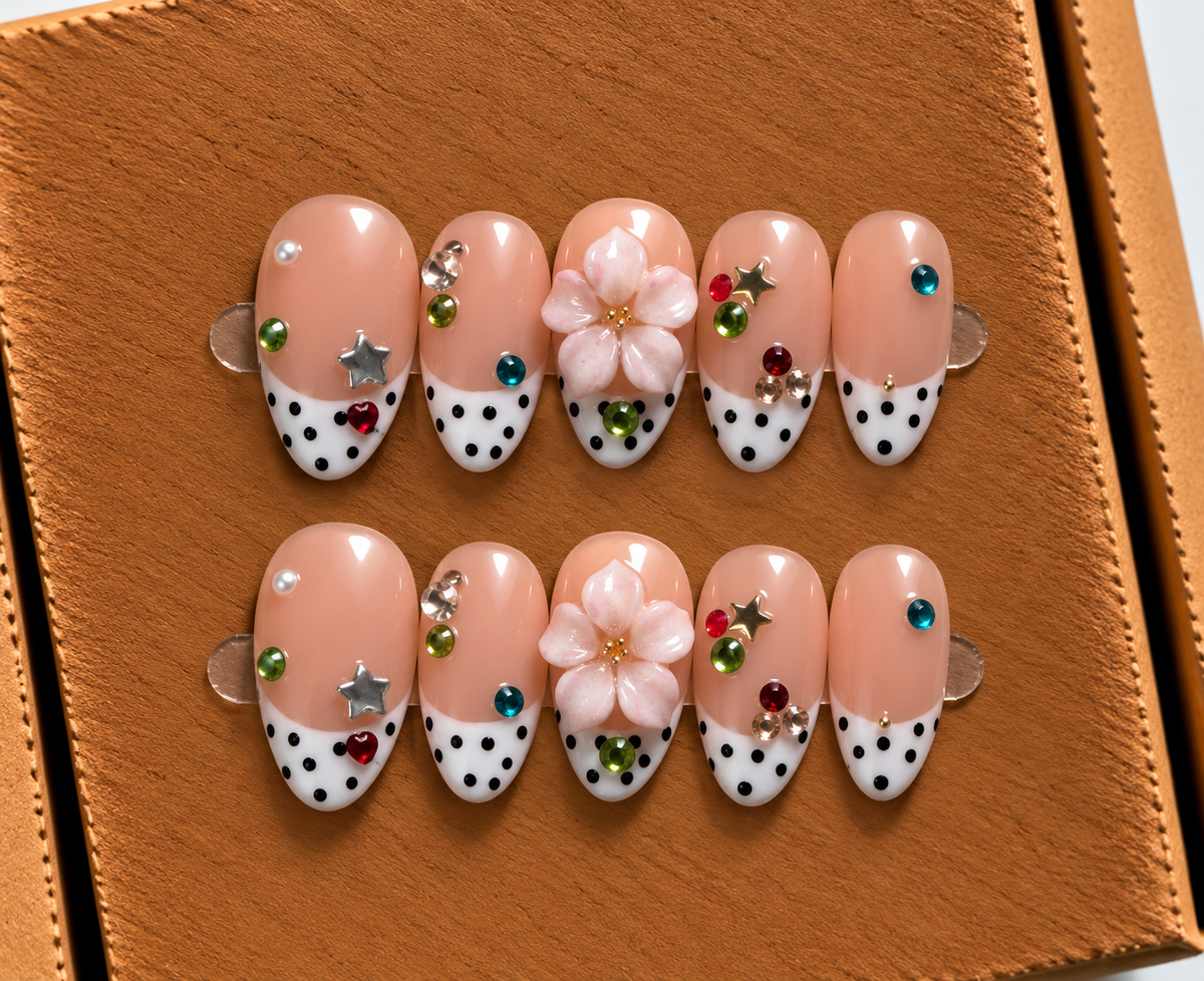 Crystal Blossom Press-On Nails 🌸✨