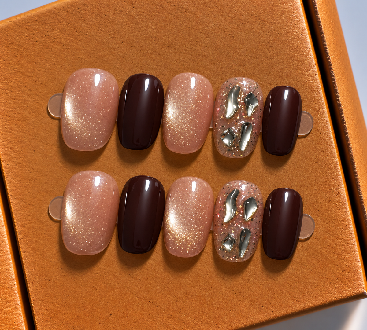 Chocolate Chrome Luxe Press-On Nails