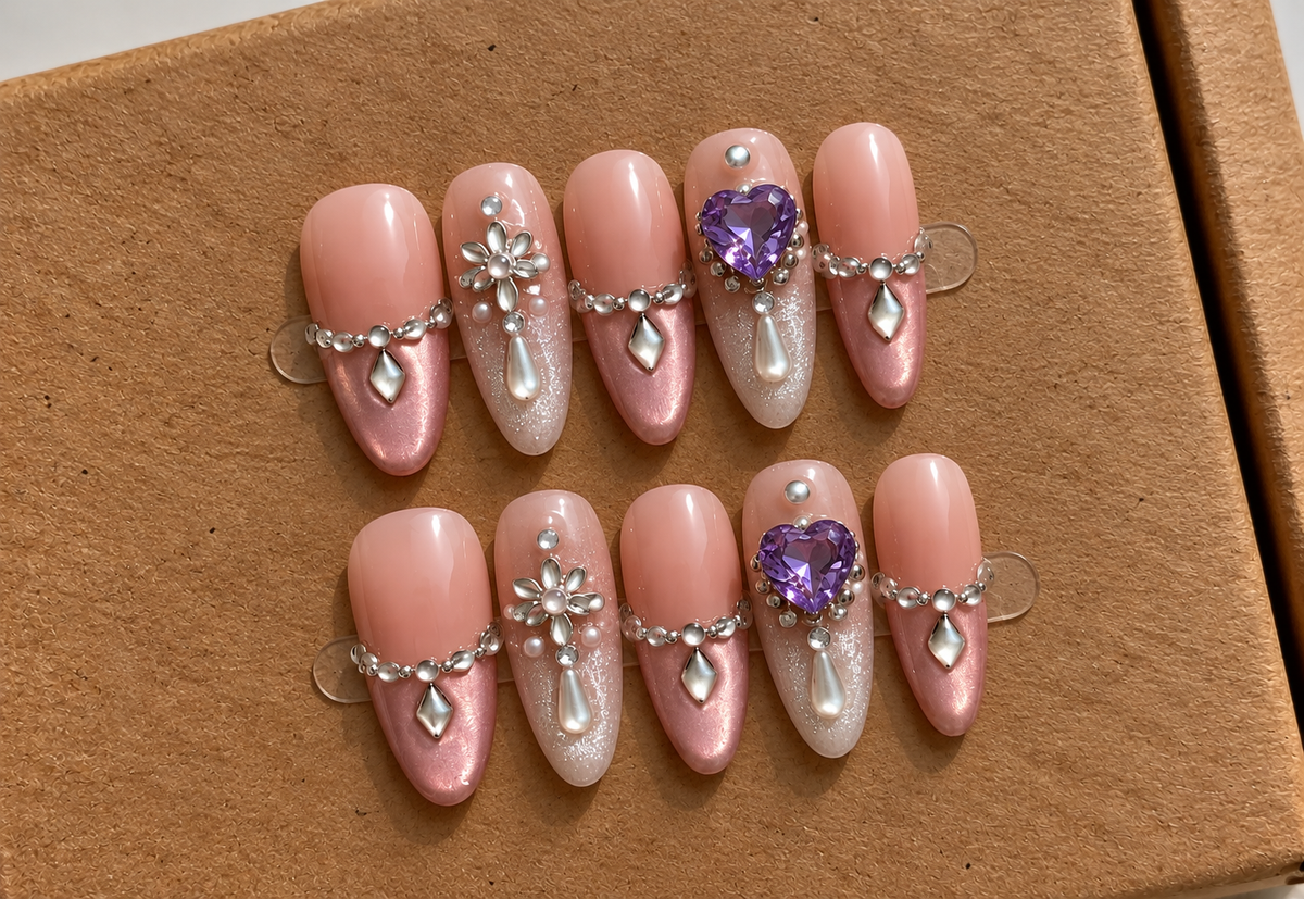 Pink Pearl Luxury Handmade Nails 💗✨