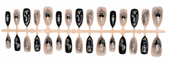 Black & Nude Chrome 3D Press-On Nails 🖤✨