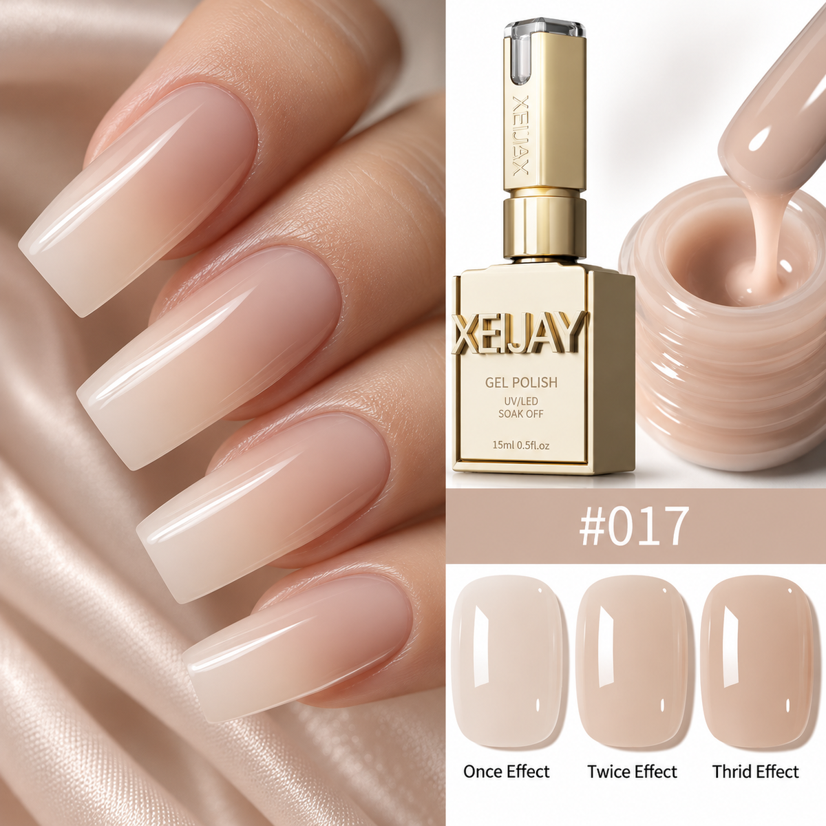 XEIJAYI #017 Milky Nude Pink Gel Polish