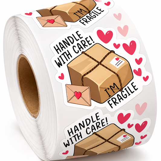 Handle With Care – Fragile Packaging Stickers 📦💗