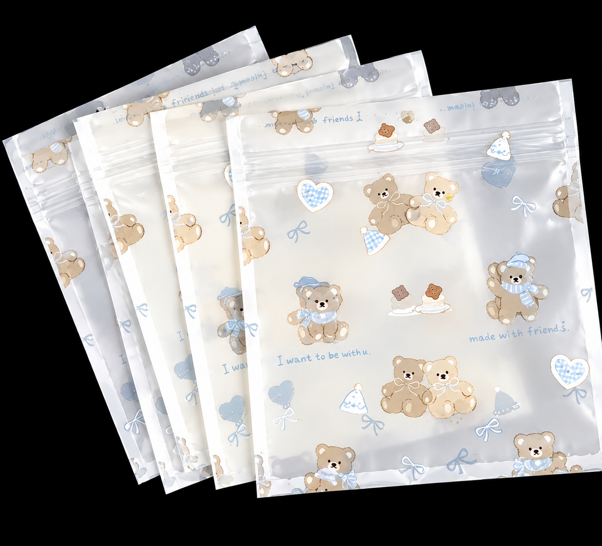 Cute Teddy Bear Ziplock Bags 🧸💙