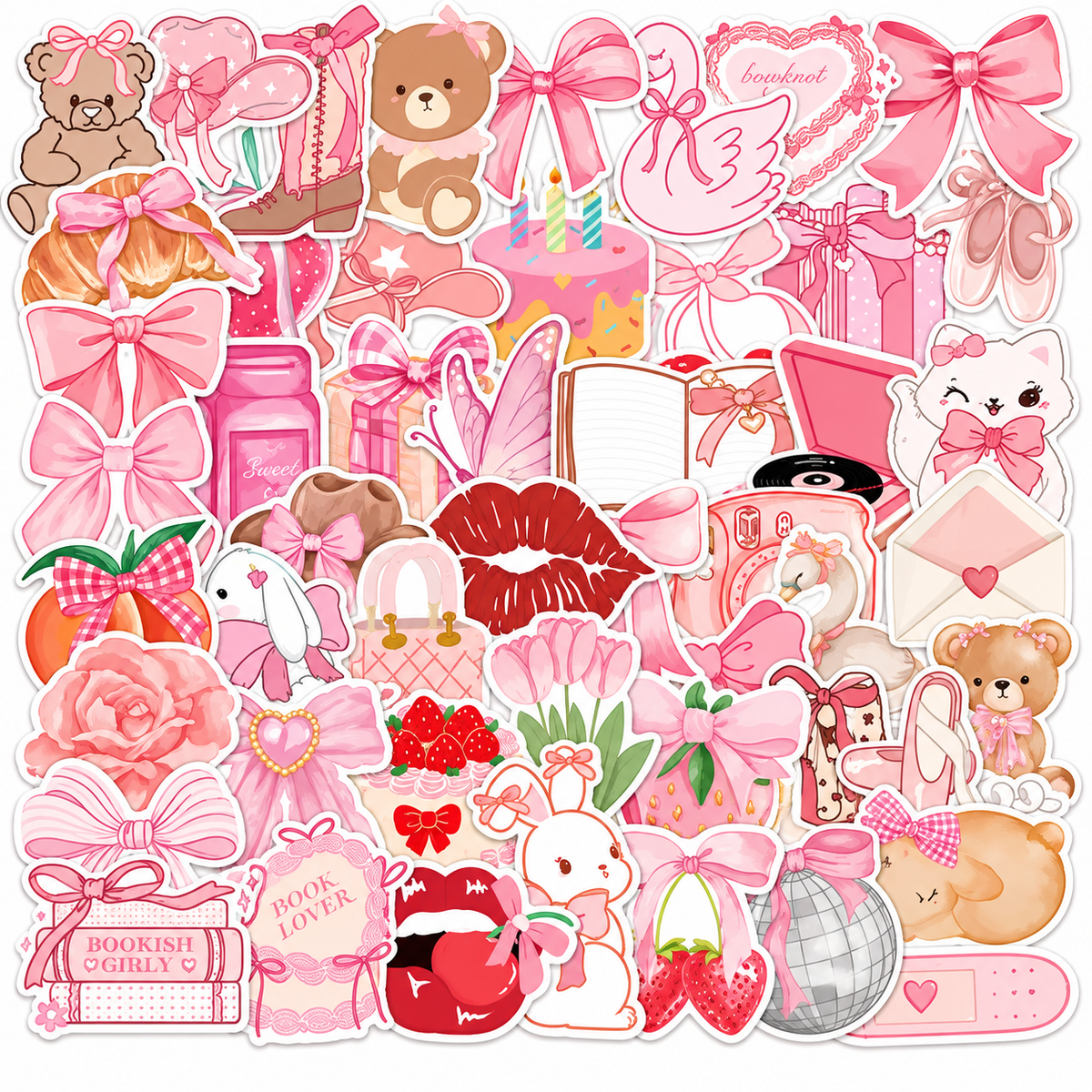 Pink Coquette Aesthetic Stickers 🎀💗