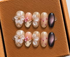 Pearl Blossom Luxe Press-On Nails 🌸✨