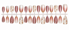 Rose Gold Heart Press-On Nails – 30 Pieces