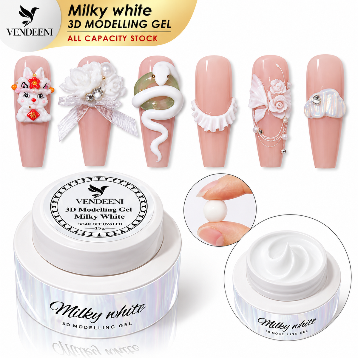 Vendeeni Milky White 3D Modelling Gel