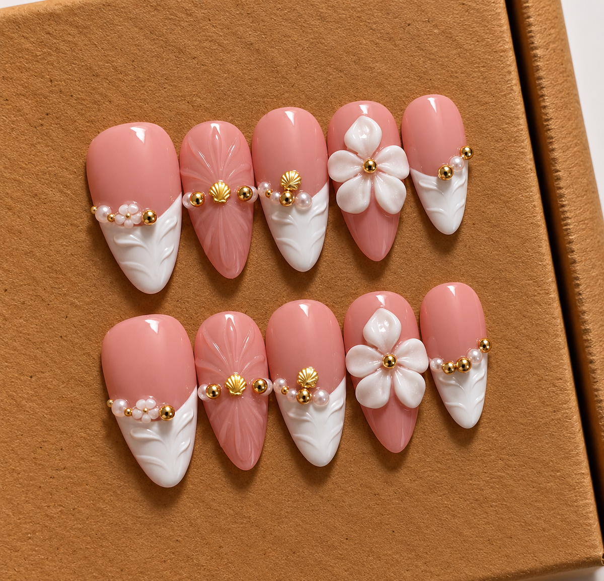 Luxury Blush Petal Handmade Nails 🌸✨