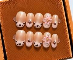 Starlit Pink Blossom Press-On Nails 🌸✨