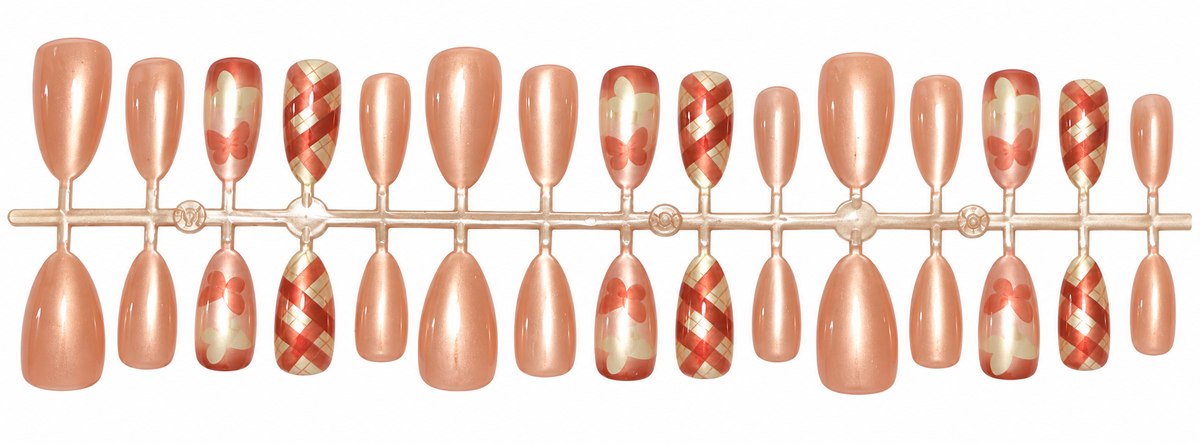 Peach Rose Gold Press-On Nails 🎀✨