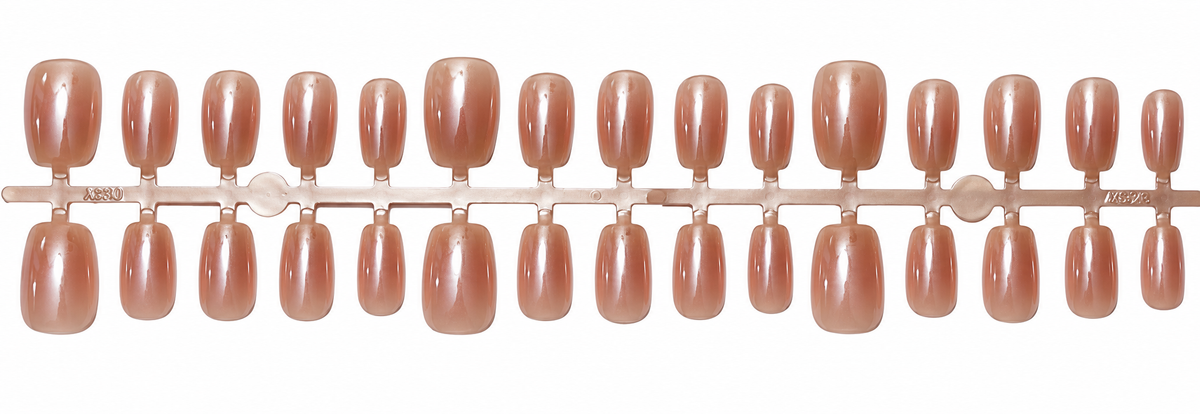 Luxury Rose Gold Pearl Shimmer Press-On Nails – 30 Pieces