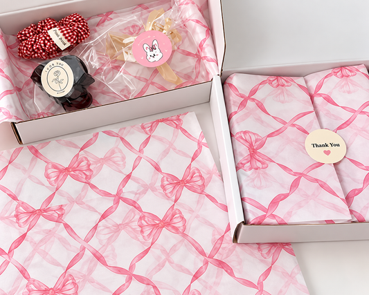 Pink Ribbon Bow Tissue Paper 🎀💗