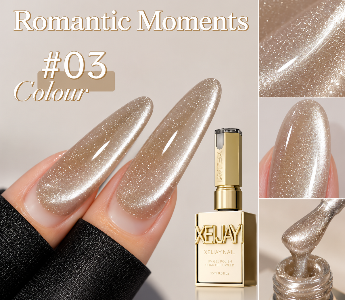XEIJAYI Romantic Moments #03 Champagne Cat Eye Gel Polish
