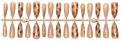 Luxury Rose Gold Glitter Marble Press-On Nails – 30 Pieces