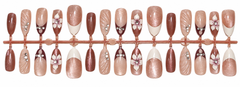 Rose Gold Floral Press-On Nails