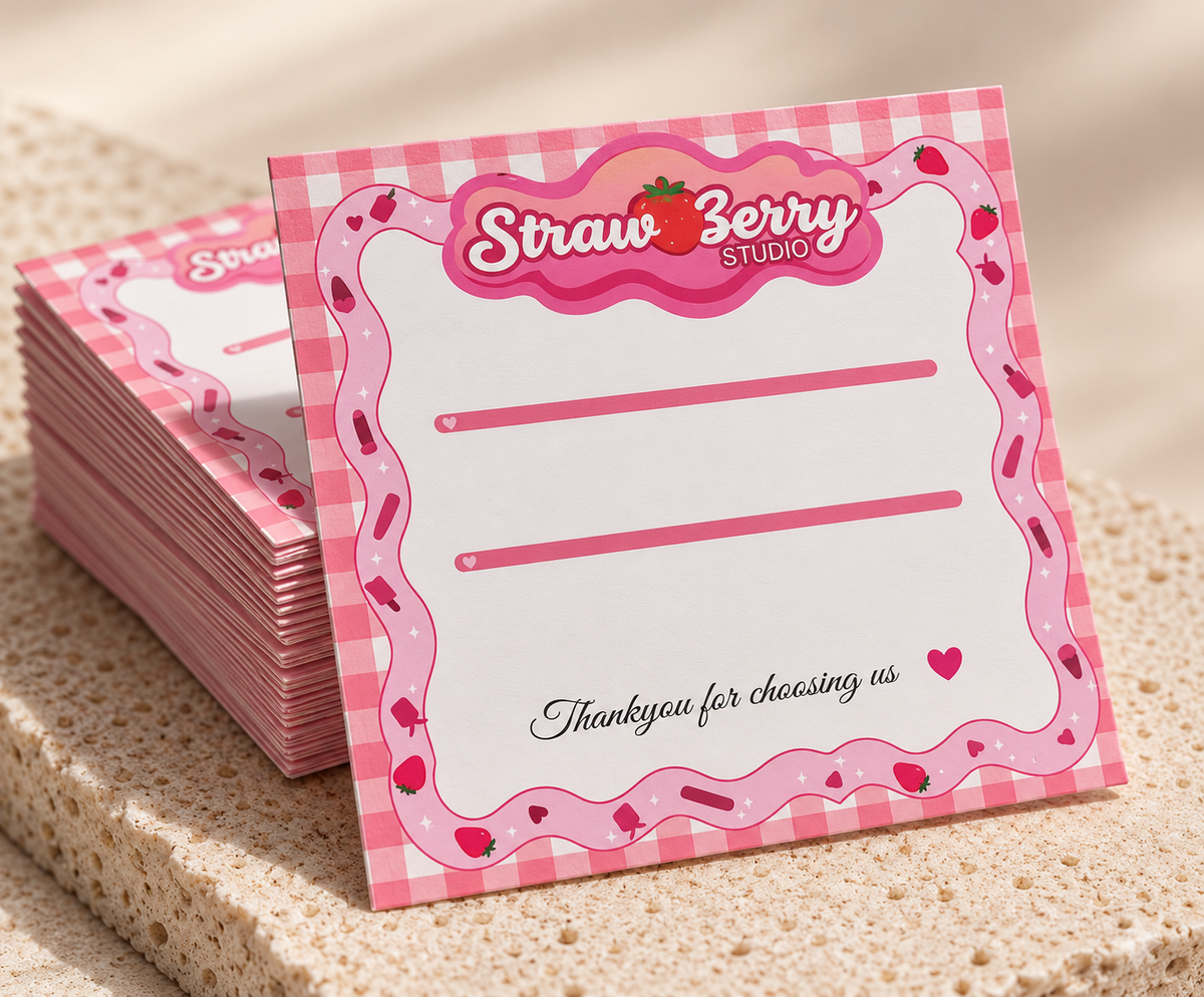 Strawberry Studio Nail Display Cards 🍓🎀
