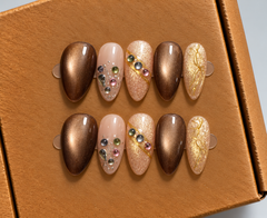 Golden Bronze Luxe Press-On Nails 🤎✨