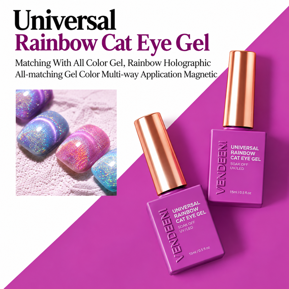 Vendeeni Universal Rainbow Cat Eye Gel