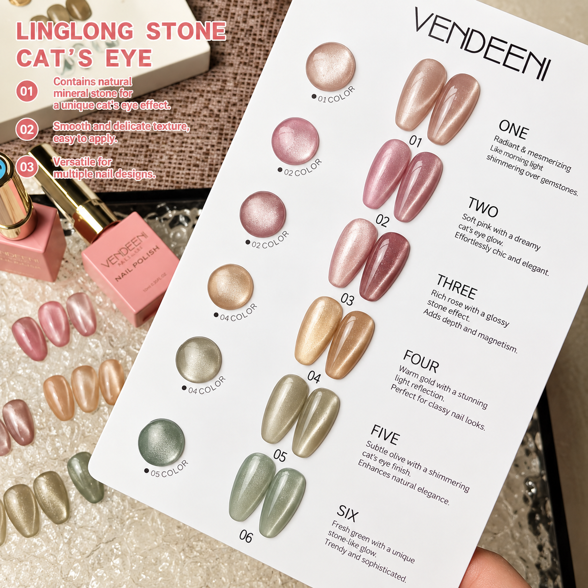 Vendeeni Linglong Stone Cat Eye Gel