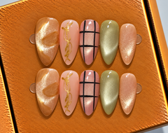 Golden Sage Elegance Press-On Nails ✨💚
