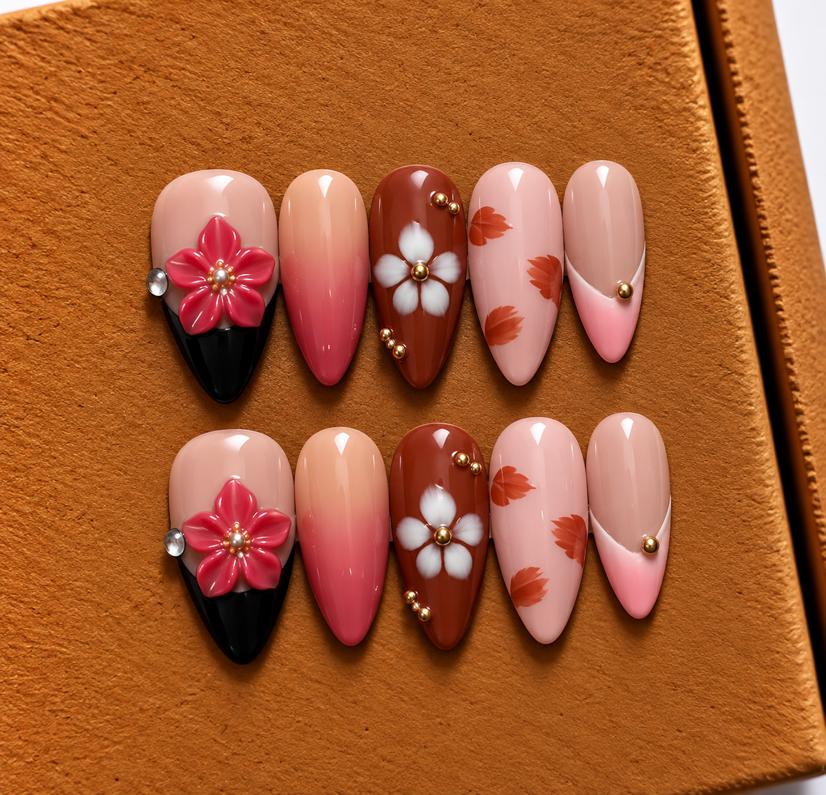 Romantic Floral Charm Press-On Nails 🌸✨