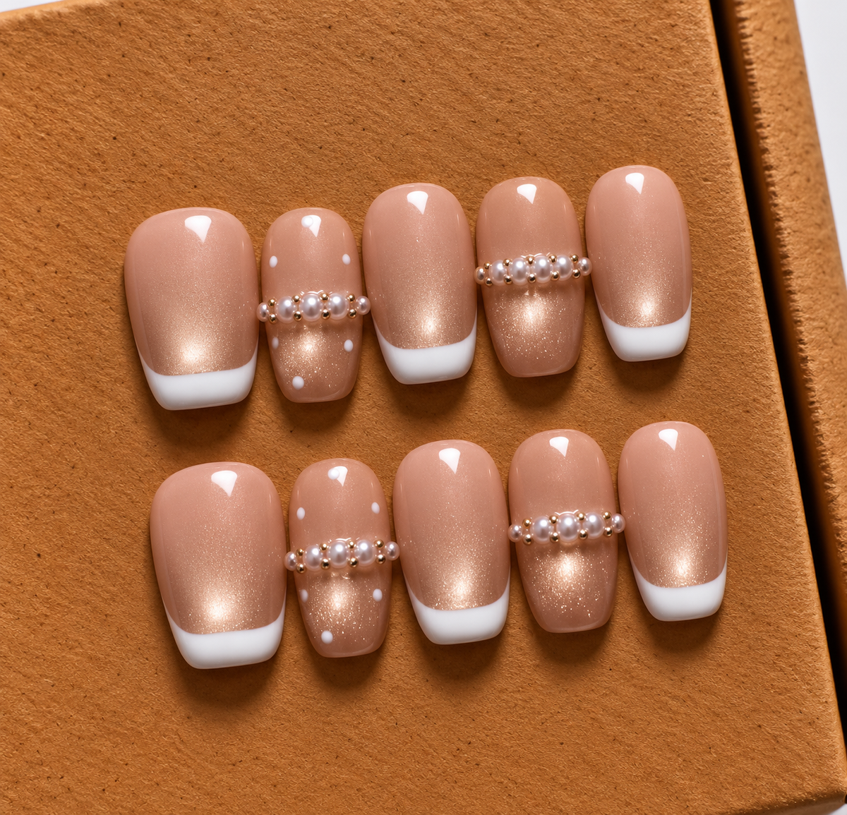 Luxury Rosé Pearl Handmade Nails 🤍✨