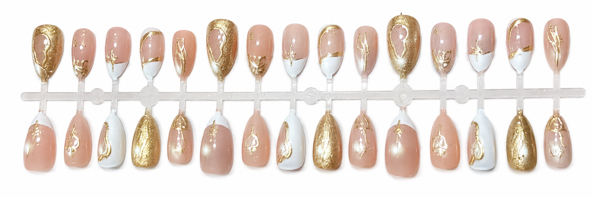 Golden Elegance Press-On Nails ✨