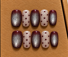 Burgundy Stardust Press-On Nails 🍷✨