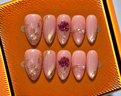 Rose Gold Romance Press-On Nails 🌹✨